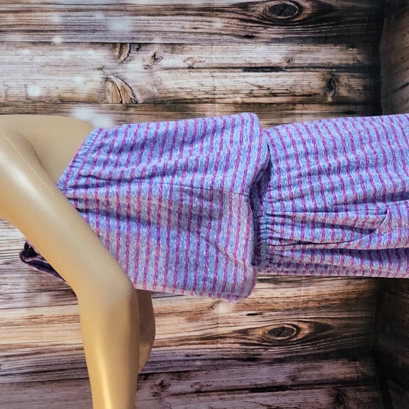 Express Women's Purple Striped Strapless Knit Romper Size M - Picture 8 of 13